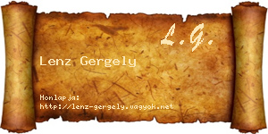 Lenz Gergely névjegykártya